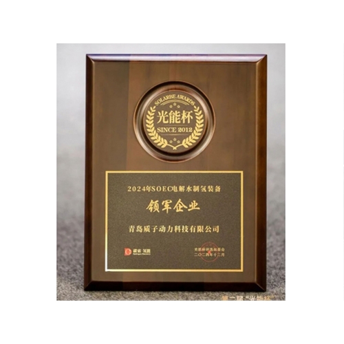 質(zhì)子動力榮獲光能杯&ldquo;SOEC電解水制氫裝備領(lǐng)軍企業(yè)&rdquo;榮譽